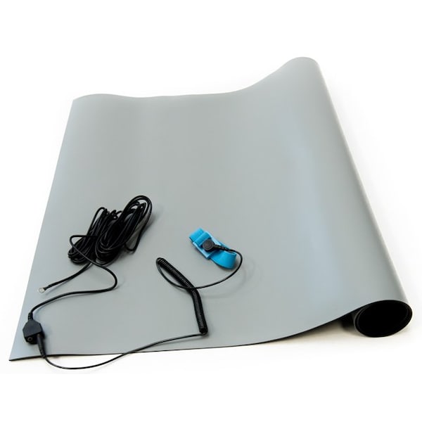 Bertech ESD Anti-Static High Temperature Table Mat Kit, 2.5 Ft. x 4 Ft., Gray 2059T-2.5x4GKT - main